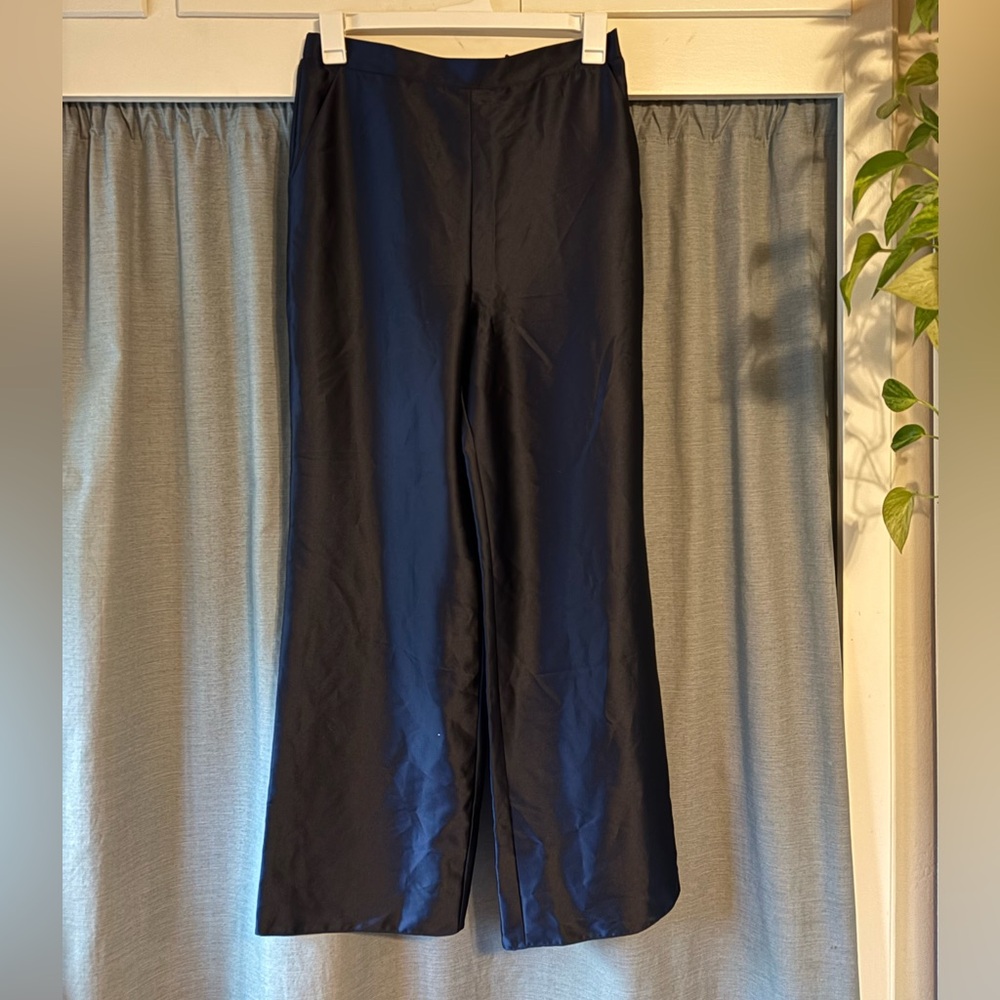 Miss Selfridge Satin Wide Leg Trousers with Elastic Waist